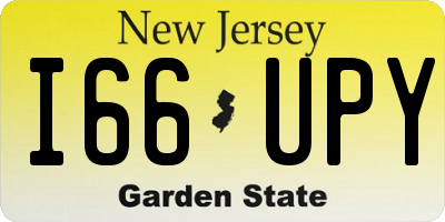 NJ license plate I66UPY