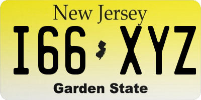 NJ license plate I66XYZ