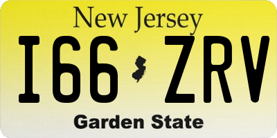 NJ license plate I66ZRV