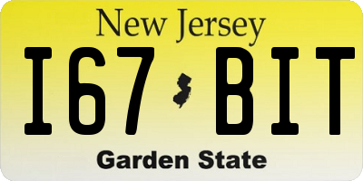NJ license plate I67BIT