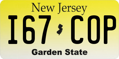 NJ license plate I67COP