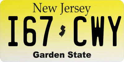 NJ license plate I67CWY