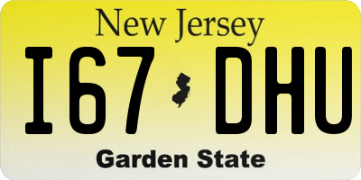 NJ license plate I67DHU