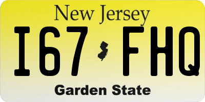 NJ license plate I67FHQ