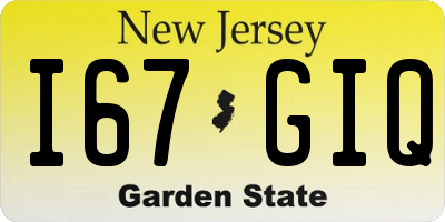 NJ license plate I67GIQ