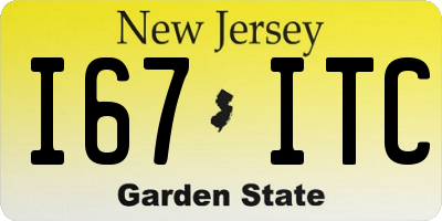 NJ license plate I67ITC