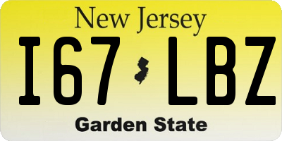 NJ license plate I67LBZ