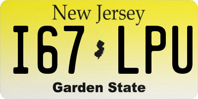 NJ license plate I67LPU