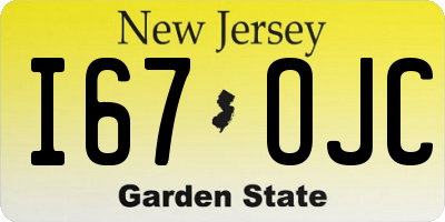 NJ license plate I67OJC