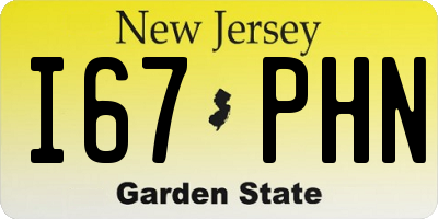 NJ license plate I67PHN