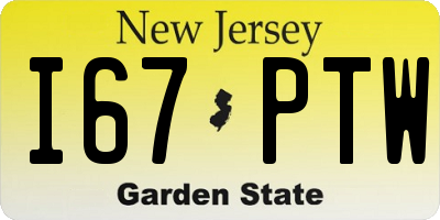 NJ license plate I67PTW