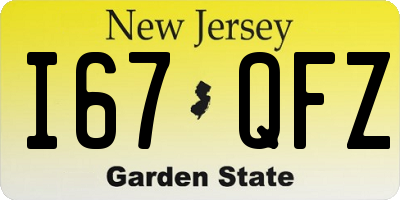 NJ license plate I67QFZ