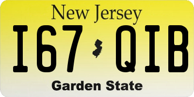 NJ license plate I67QIB