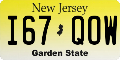 NJ license plate I67QOW