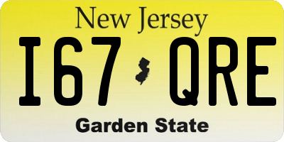 NJ license plate I67QRE