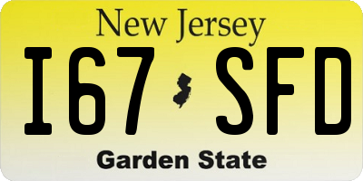 NJ license plate I67SFD