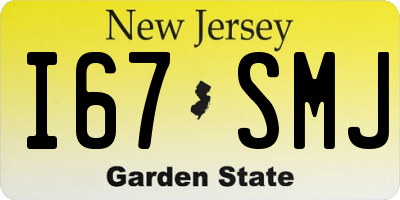 NJ license plate I67SMJ