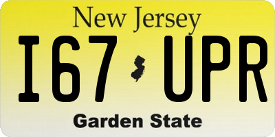 NJ license plate I67UPR