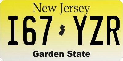 NJ license plate I67YZR