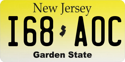 NJ license plate I68AOC