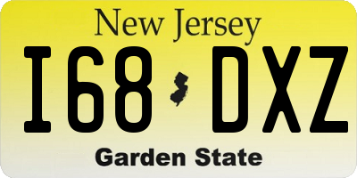 NJ license plate I68DXZ
