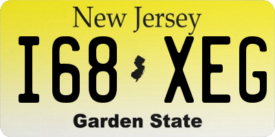NJ license plate I68XEG