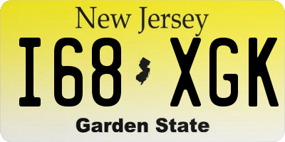 NJ license plate I68XGK