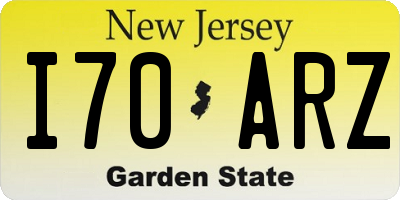 NJ license plate I70ARZ