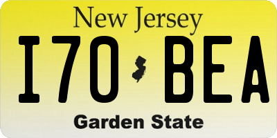 NJ license plate I70BEA
