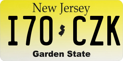 NJ license plate I70CZK