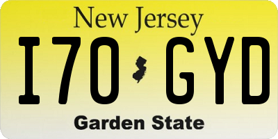NJ license plate I70GYD