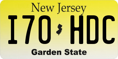 NJ license plate I70HDC