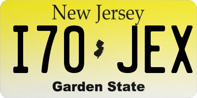 NJ license plate I70JEX