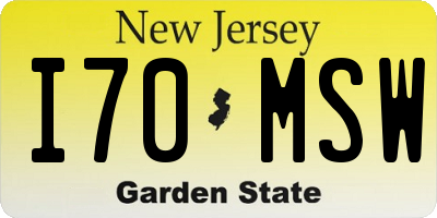NJ license plate I70MSW
