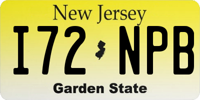 NJ license plate I72NPB