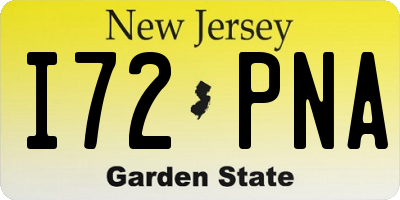 NJ license plate I72PNA