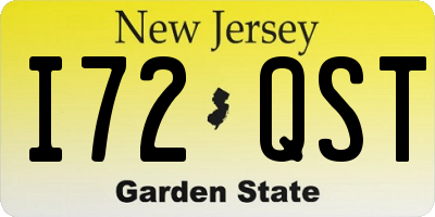 NJ license plate I72QST