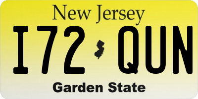 NJ license plate I72QUN