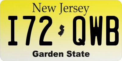 NJ license plate I72QWB