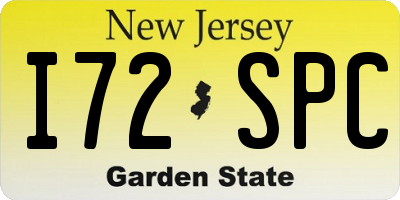 NJ license plate I72SPC