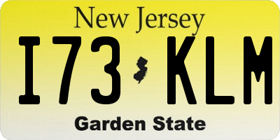 NJ license plate I73KLM