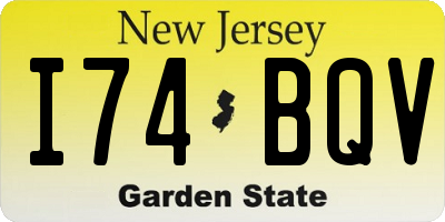NJ license plate I74BQV
