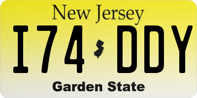 NJ license plate I74DDY