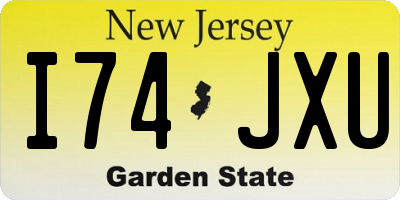 NJ license plate I74JXU