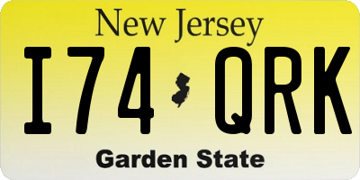 NJ license plate I74QRK