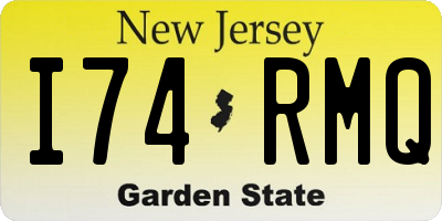 NJ license plate I74RMQ