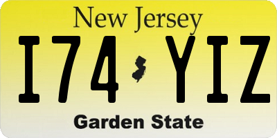 NJ license plate I74YIZ