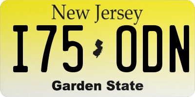 NJ license plate I75ODN