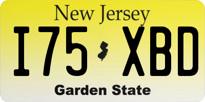 NJ license plate I75XBD