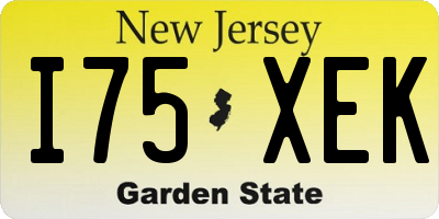 NJ license plate I75XEK